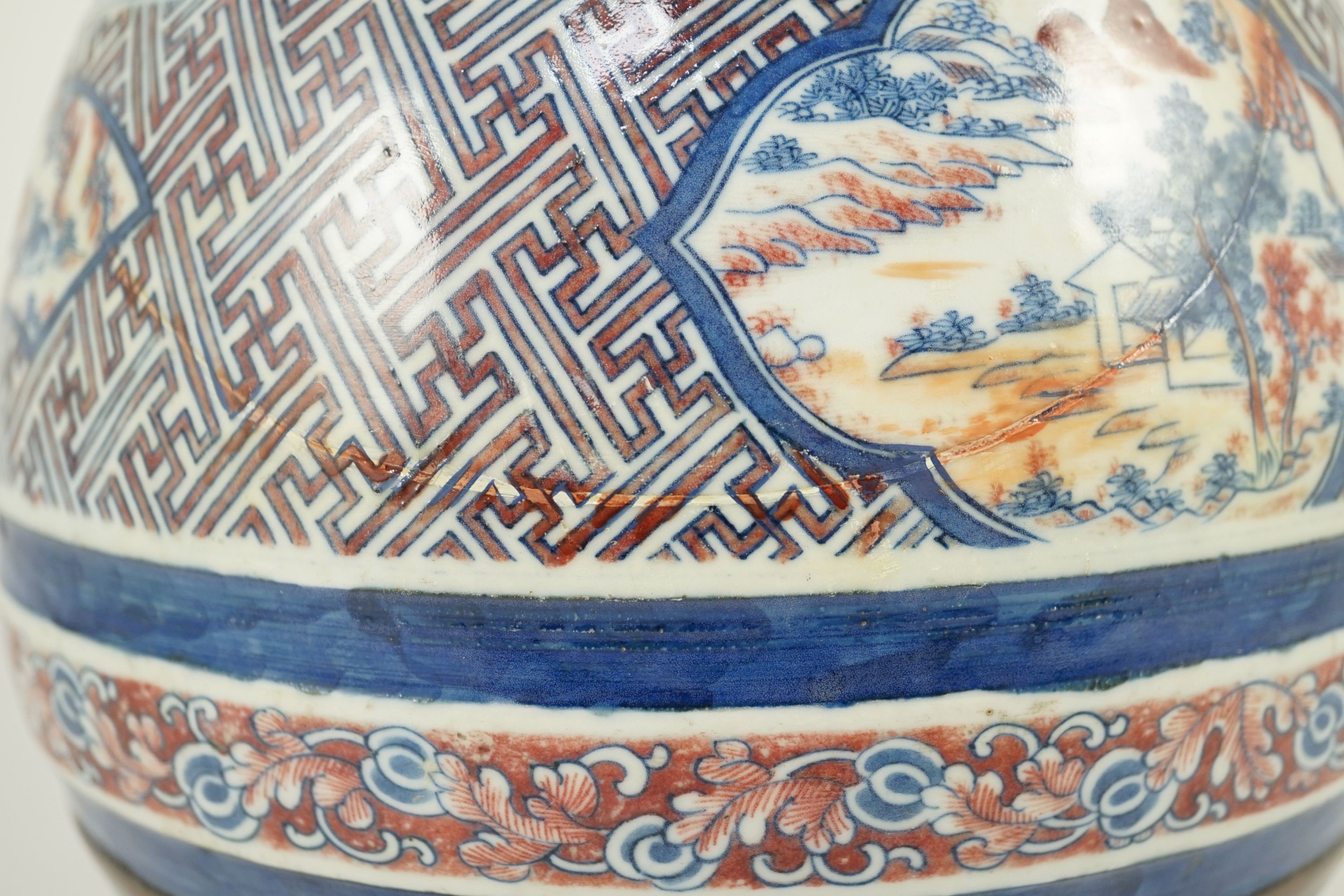 A Chinese underglaze blue and copper red vase, Xuande mark, 19th century, 38.5cm high